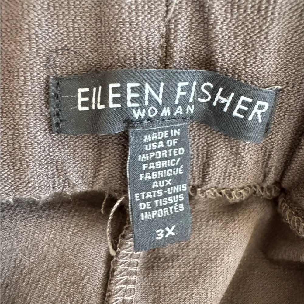 Eileen Fisher Pants Women’s 3X Rye Brown Washable Crepe Ankle Pull-On Minimalist